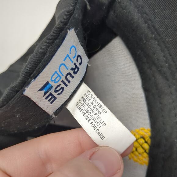 Pineapple Strapback Baseball Cap Black OS Adjustable Embroidered Cruise Club - Picture 9 of 10